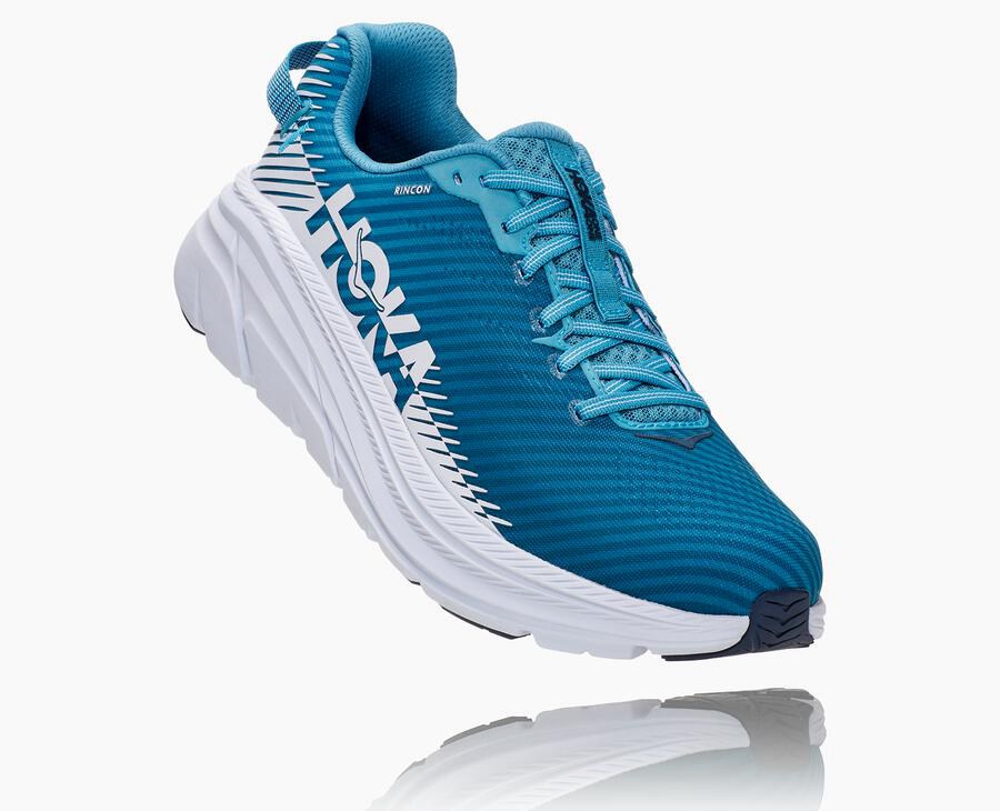 Hoka One One Rincon 2 - Men's Running Shoes - Blue/White - UK 460PQDVBE
